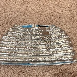 AKIRA Shimmering Silver Quilted Skirt